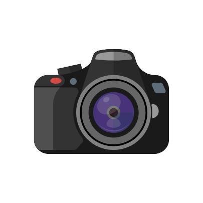 Camera icon to represent photo shoots that will be taken in Milos Greece.